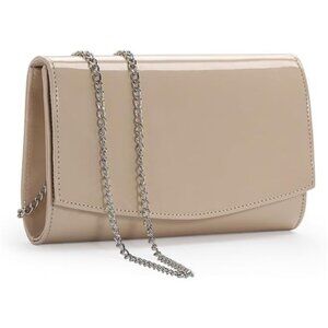 Women Vegan Leather Fashion Clutch Khaki